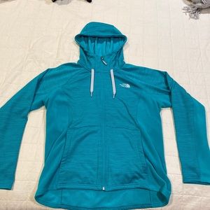 The North Face XL Teal Zip-Up Hoodie, Used but Good Condition